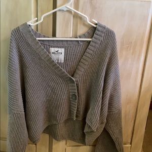 Gray oversized Button up sweater